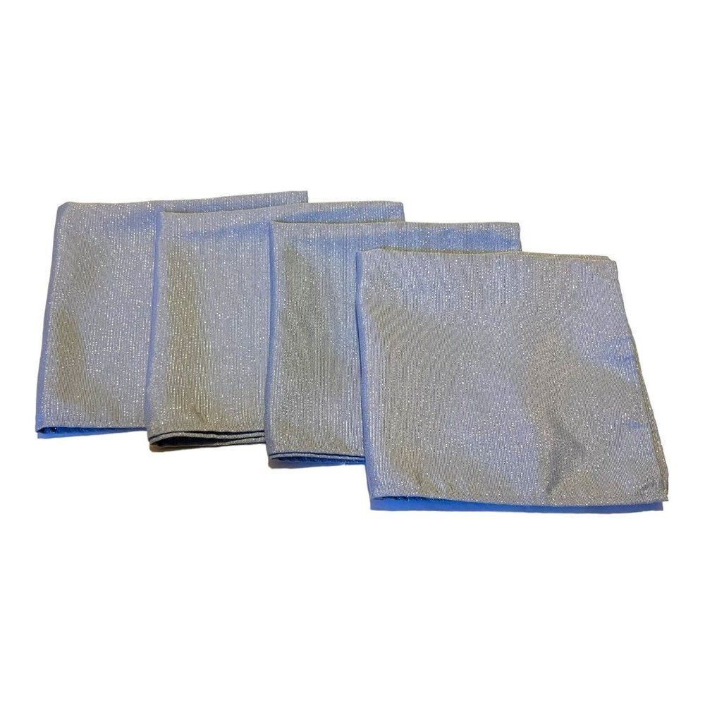 Silver Cloth Shimmery Gray Napkins Set Of 4 Cotton Lot Formal Dinner 18”x18.25”